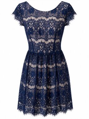 Forever 21 Brand navy blue med lace dress